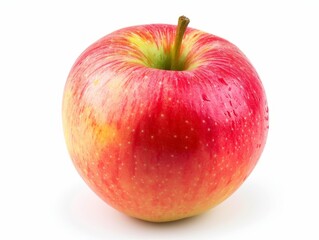 Fresh red apple with water droplets isolated on white background. Perfect for food and healthy eating concepts.