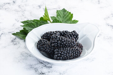 Ripe sweet juicy blackberry heap