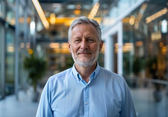 Obraz premium A portrait of a middle-aged man in an office 