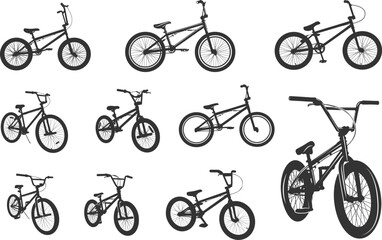 Obraz premium Bmx bicycle silhouette, Bmx silhouette, Bmx bicycle svg, Bmx bike svg, Bicycle silhouette, Bicycle svg, Bmx bike clipart, Bmx bicycle vector illustration.