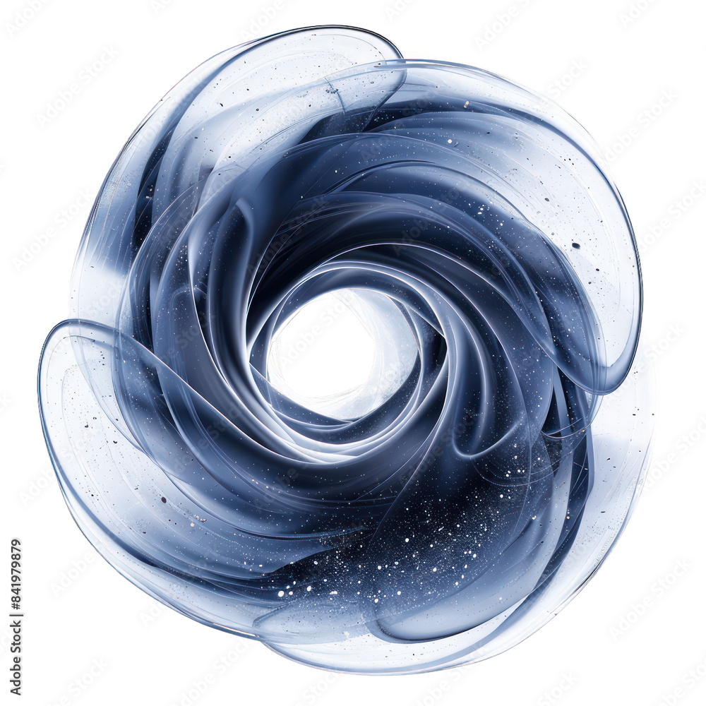Poster abstract swirling vortex with dark blue and white shades, creating a mesmerizing visual effect with 