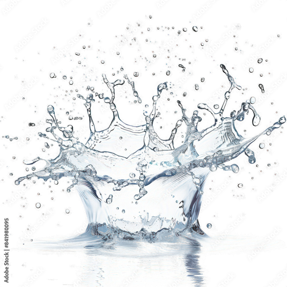 Poster high-speed capture of a water splash creating a dynamic and refreshing visual effect with clear and 