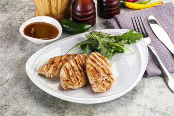 Grilled turkey breast fillet steak