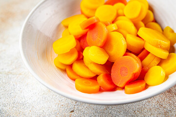 carrot slice colorful vegetable carrots cut salad fresh cooking meal food snack on the table copy space food background rustic top view 
