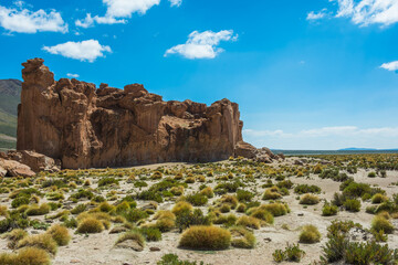 View of some rock formations at Italia Perdida (Lost Italy) in Eduardo Avaroa Andean Fauna National Reserve - Bolivia