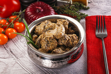 Beef liver with cream sauce