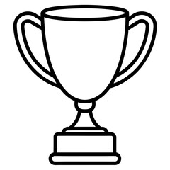 Trophy line art vector silhouette on white background