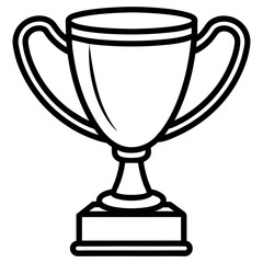 Trophy line art vector silhouette on white background