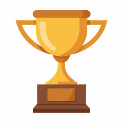 Bronze trophy flat view flat icon on the white background