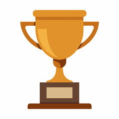 Bronze trophy flat view flat icon on the white background