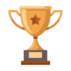 Bronze trophy flat view flat icon on the white background