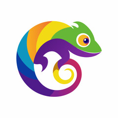 Colorful chameleon logo vector illustration 