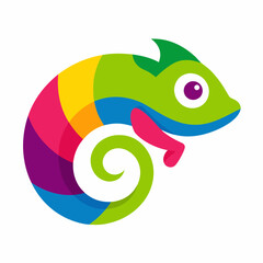 Colorful chameleon logo vector illustration 