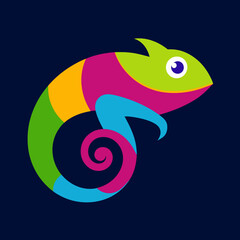 Fototapeta premium Colorful chameleon logo vector illustration 