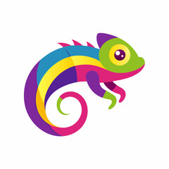 Colorful chameleon logo vector illustration 
