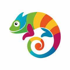 Colorful chameleon logo vector illustration 