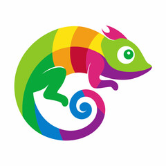 Colorful chameleon logo vector illustration 