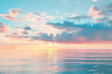 Fototapeta premium A serene sunrise over the calm sea 