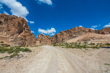 View of some rock formations at Italia Perdida (Lost Italy) in Eduardo Avaroa Andean Fauna National Reserve - Bolivia