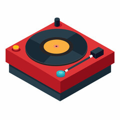 Vinyl player mockup white background