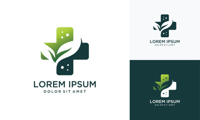 healthcare logo design template. nature leaf health logo design