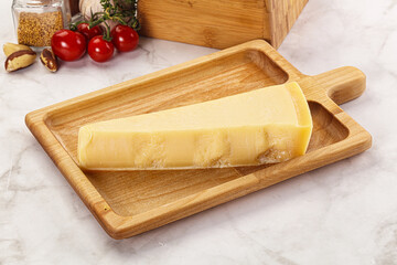 Hard parmesan cheese piece triangle