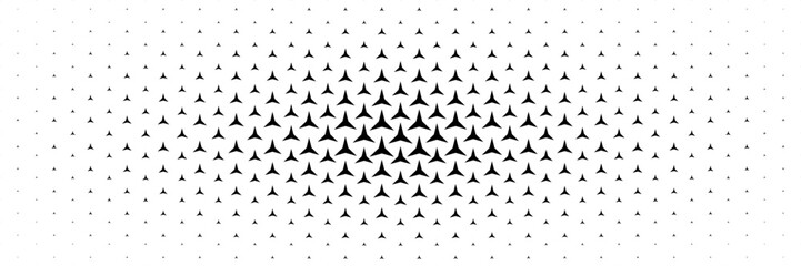 horizontal three sharp corners triangle spreading from center for pattern and background.