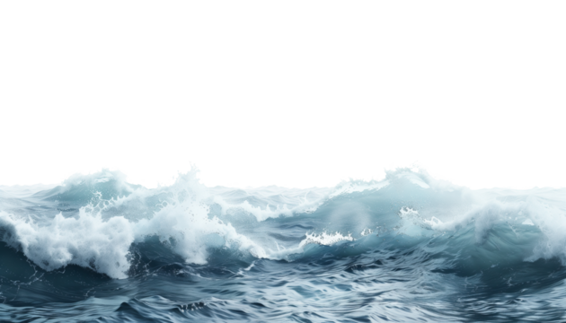 Onde del mare su sfondo trasparente isolate e ritagliate