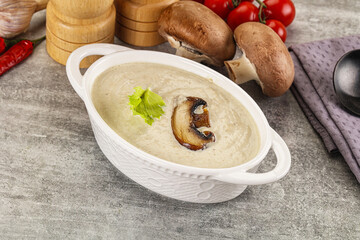 Delicous mushroom champignon cream soup