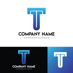 Vector Letter T Logo Design Illustration