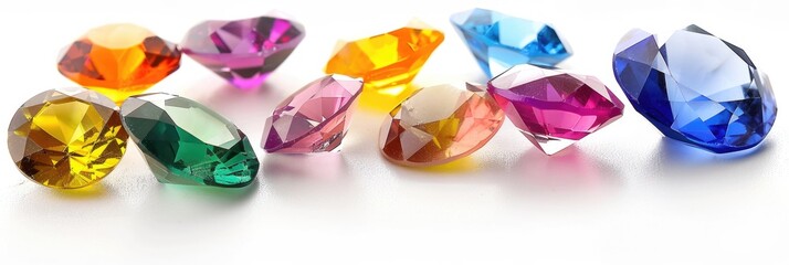 Fototapeta premium Gems: Ethereal Elegance of Sapphire and Emerald Gemstones in Vibrant Colors