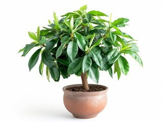 Obraz premium A vibrant plant in a stylish pot, set against a clean white background.
