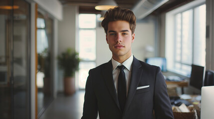 Fototapeta premium Businessman in office attire standing
