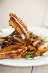 Crispy golden grilled pork belly