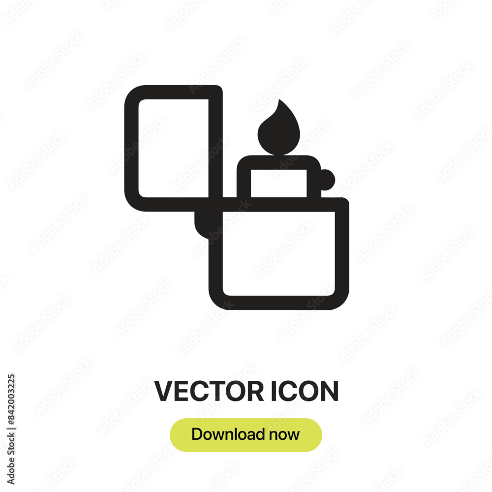 Poster Lighter icon vector. Linear-style sign for mobile concept and web design. Lighter symbol illustration. Pixel vector graphics - Vector.