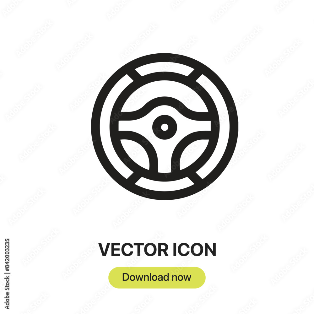 Leinwandbilder steering wheel icon vector. linear-style sign for mobile concept and web design. steering wheel symb