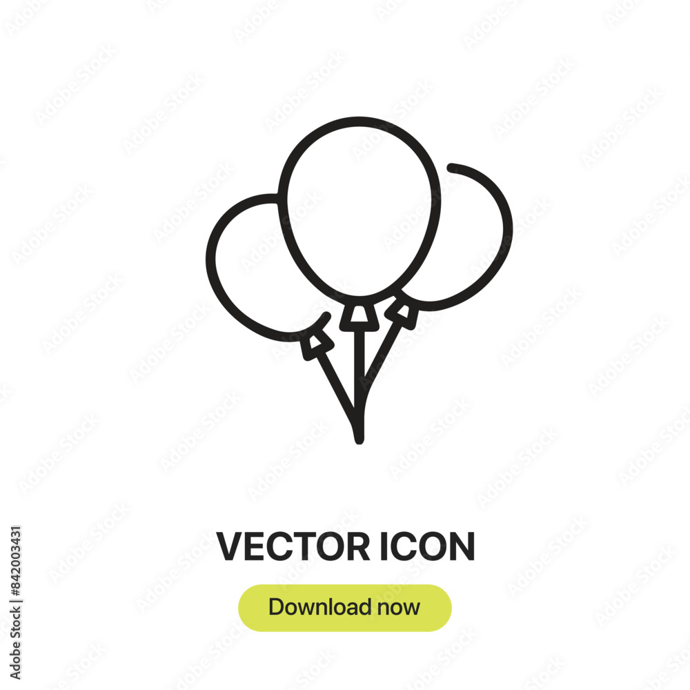 Poster air balloons icon vector. linear-style sign for mobile concept and web design. air balloons symbol i