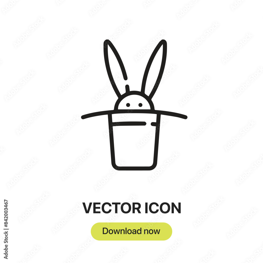 Leinwandbilder rabbit icon vector. linear-style sign for mobile concept and web design. rabbit symbol illustration.