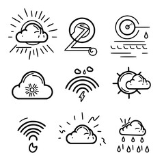 Rain icon, storm icon, weather icon, climate icon, meteorology icon, wind icon, snow icon, moon icon, thunderstorm icon, temperature icon, sun icon, cloud icon, nature icon, sky icon, winter icon, clo