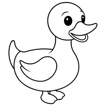 recommend clip art: duck cartoon line art