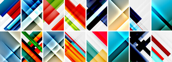Obraz premium Set of low poly triangles poster geometric backgrounds. Vector Illustration For Wallpaper, Banner, Background, Card, Book Illustration, landing page