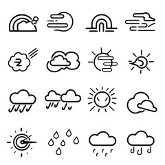 Fototapeta premium Rain icon, storm icon, weather icon, climate icon, meteorology icon, wind icon, snow icon, moon icon, thunderstorm icon, temperature icon, sun icon, cloud icon, nature icon, sky icon, winter icon, clo