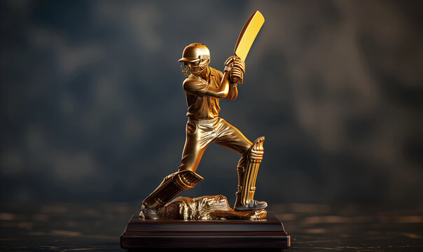 A premium level award of a Cricket Player | High quality design with metallic gold look