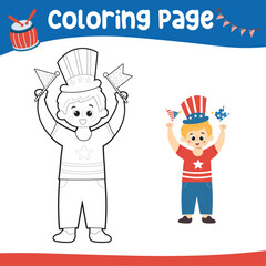 Coloring worksheet page. Educational printable coloring worksheet. Printable activity page for kids. Learning Game. Vector file.