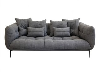 Naklejka premium Modern textile sofa on isolated white background.