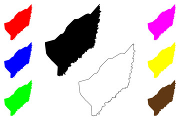 America Dourada municipality (Bahia state, Municipalities of Brazil, Federative Republic of Brazil) map vector illustration, scribble sketch America Dourada map