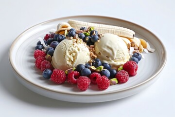 Chocolaty Indulgence Banana Ice Cream Sundae with Mini Chocolate Chips