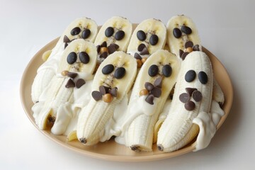 Charming Banana Ghosts with Rich Peanut Butter Dip
