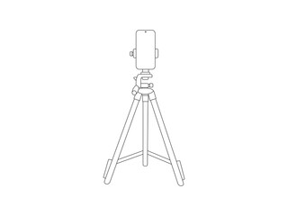 Phone Tripod Smartphone Outline icon vector. Phone Tripod Smartphone vector design and illustration. Phone Tripod Smartphone Outline isolated white background