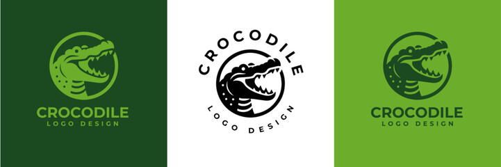 Crocodile Logo Vector, Crocodile head logo, Alligator logo Illustration Alligator head logo vector design for strong business identity